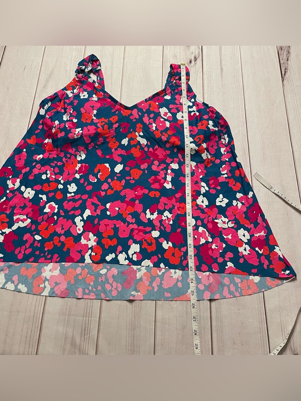Birdsong Midnight Poppy Tankini Swim Top Women’s 18 Colorful Built in Underwire - Picture 11 of 11